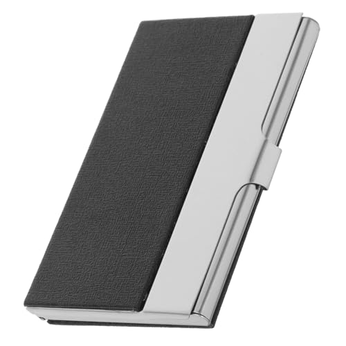 WEKADRIN Edelstahl Visitenkartenetui Schwarz Robuster Schlanker Business Card Holder mit Sicherem Verschluss Großzügigem Fassungsvermögen und Praktischer Tragbarkeit für Professionelle von WEKADRIN