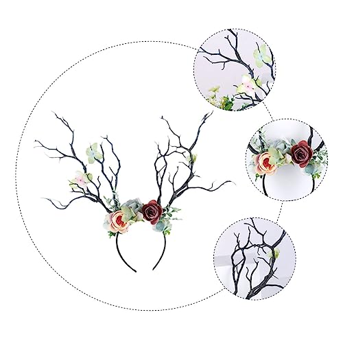 WEKADRIN Geweih Haarreif Stirnband Kreativer Kopfschmuck Weihnachtsgeschenk Festlicher Haarband Elchhaar Für Winterthema Und Feiertage von WEKADRIN