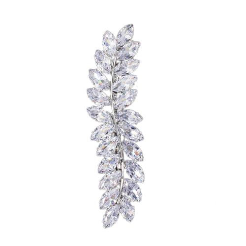 WEKADRIN Elegante Haarspange mit Funkelnden Strasssteinen Stilvolle Haarklammer für Damen Modischer Haarschmuck für Halboffene Frisuren und Stirnfransen Silberfarbene Haarnadel Feine von WEKADRIN