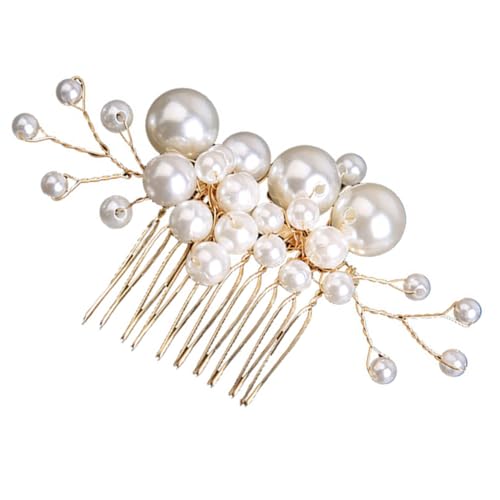 WEKADRIN Eleganter Braut haarkamm mit Goldfarbenen Perlen Handgefertigter Haarschmuck für Hochzeiten Geburtstagsfeiern Festliche Anlässe Vintage inspirierter Brautschmuck Vielseitig WEKADRIN Eleganter Braut haarkamm mit Goldfarbenen Perlen Handgefertigter Haarschmuck für Hochzeiten Geburtstagsfeiern Festliche Anlässe Vintage inspirierter Brautschmuck Vielseitig von WEKADRIN