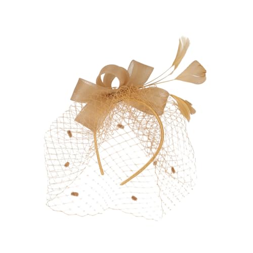WEKADRIN Eleganter Goldener Netz Haarreif mit Haarklammer Stilvolles Braut Haarteil für Damen Vielseitiger Haarschmuck für Hochzeit Fotoshooting und Festliche Anlässe Attraktives Accessoire von WEKADRIN