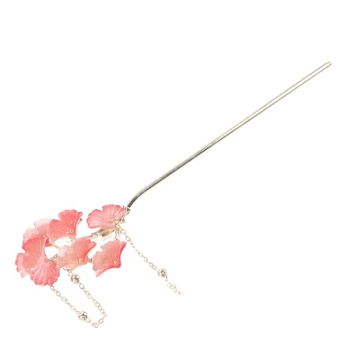 WEKADRIN Eleganter Haarschmuck Damen Ginkgo Quaste Haarstab für Hochzeiten Party Alltag Robuste Verarbeitung Vielseitig für Dutt und Dickes Haar Geeignet Modernes Design in Zartem Rosa von WEKADRIN