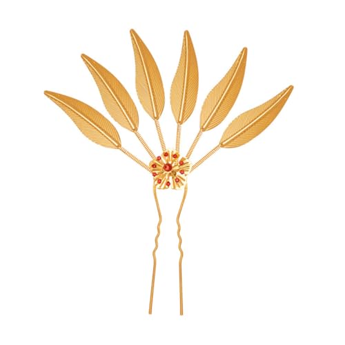 WEKADRIN Elegantes Goldenes Haarstäbchen mit Blattdesign Langlebiger Metall haarschmuck für Frauen Chinesischer Vintage haarnadel Stil für Hochzeiten Partys und Traditionelle Frisuren von WEKADRIN