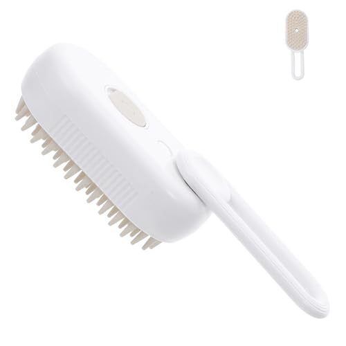 WEKADRIN Elektrische Dampf Katzenbürste mit Rotierender Massagefunktion und Sprühnebel Sanfte für Katzen und Hunde Effiziente Fellpflege und Hautmassage Komfortable Anwendung Knopf von WEKADRIN