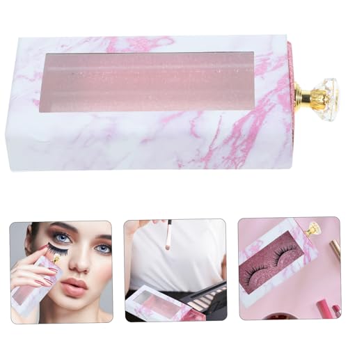 WEKADRIN Fake Lashes Aufbewahrungsbox Rechteckig mit Griff und Durchsichtigem Fenster Stabiler Kunststoff papier material Mix für Schminke Makeup Organizer und Beauty Shops von WEKADRIN
