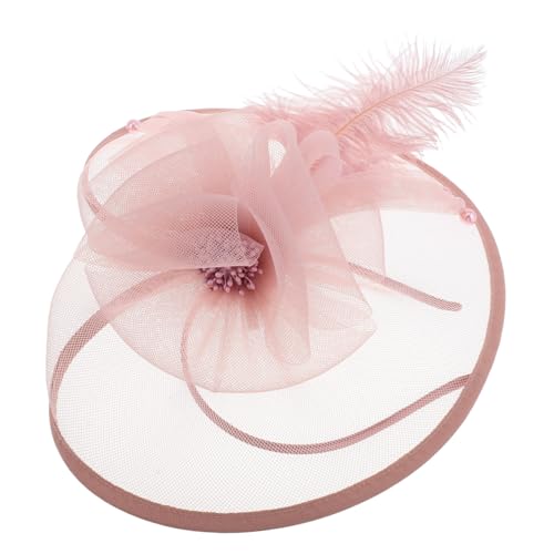 WEKADRIN Fascinator Haarschmuck Damen Stirnband für Hochzeiten Teepartys Bälle Leichtes Kopfbedeckung mit Federn Perlen von WEKADRIN