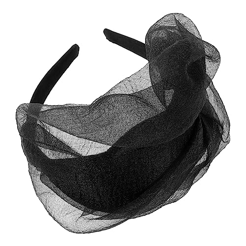WEKADRIN Schwarze Fascinator Für Damen Stoff-stirnband Kopfschmuck Cosplay-kopfschmuck Zartes Stirnband Leichtes Haarband Passend Zu Frisuren von WEKADRIN