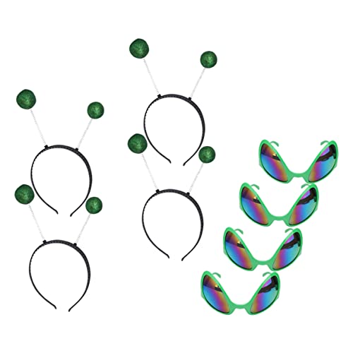 WEKADRIN Festival Saucer Man -brille 4 Sets Lustiger Glaskopfschmuck Grün Einzigartige Requisite Zufällige Farbe von WEKADRIN