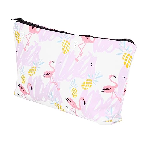 WEKADRIN Flamingo Kosmetiktasche Leicht und Langlebig Tragbare Schminktasche mit Handgriff für Damen als Reise und Toilettenbeutel Kompakte Makeup Tasche für Unterwegs und Alltag von WEKADRIN