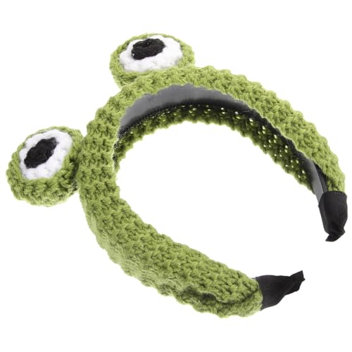 WEKADRIN Frosch Stirnband aus Weichem Strickgarn für Damen Bequemes Spa Haarband zum Waschen Schminken und Hautpflege Süßes Haaraccessoire für Alltag und Schönheitspflege von WEKADRIN