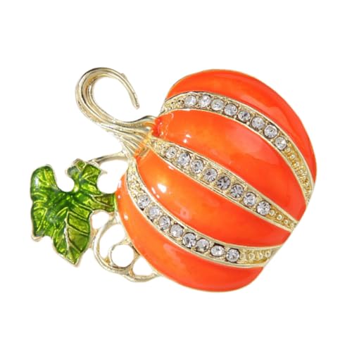 WEKADRIN Funkelnde Kürbis Brosche mit Strasssteinen Niedliches Halloween Ansteckpin Leichte Schmuck Dekoration für Pullover Strickjacken und Festliche Outfits Langlebige Emaille von WEKADRIN