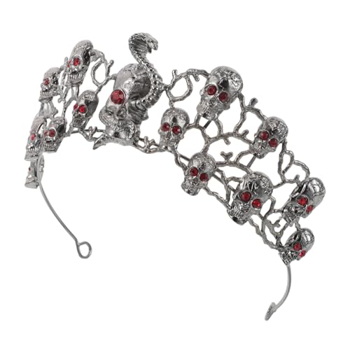 WEKADRIN Gothic Damen Tiara mit Schädelmotiv Leichter Strass-kopfschmuck für Halloween Party und Abschlussball Stylische Prom Haarschmuck Krone Vintage-inspirierte Skull Headband WEKADRIN Gothic Damen Tiara mit Schädelmotiv Leichter Strass-kopfschmuck für Halloween Party und Abschlussball Stylische Prom Haarschmuck Krone Vintage-inspirierte Skull Headband von WEKADRIN