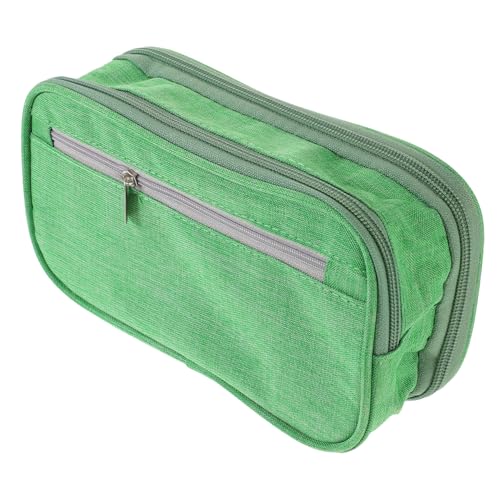 WEKADRIN Große Kapazität Stifttasche Dreilagig Reißverschluss Leicht Tragbar für Jungen Schreibtisch Zubehör Organizer Multifunktionale Tasche für Schule und Büro von WEKADRIN