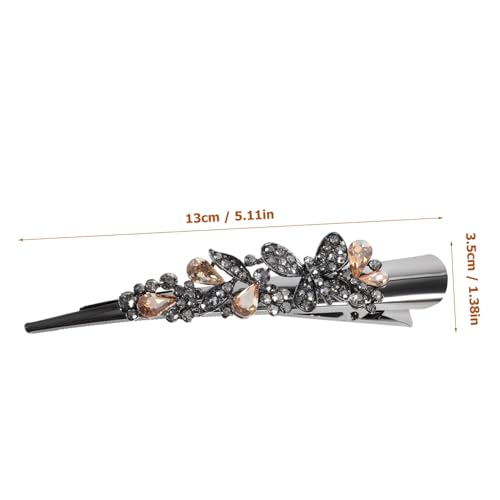 WEKADRIN Große Vintage Haarklammer mit Strasssteinen Alligator Clip für Dickes Haar Eleganter Haarschmuck für Damen Sicherer Halt Beim Styling und Alltag Champagnerfarbener von WEKADRIN