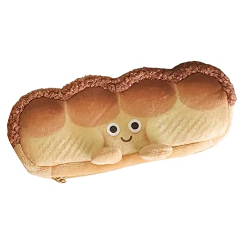 WEKADRIN Großes Federmäppchen Cartoon Bleistiftetui mit Großer Kapazität Tragbares Mäppchen für Reißfestes Waschbares Schreibwarenetui für Schule und Büro Niedliches Brot Design von WEKADRIN