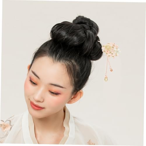 WEKADRIN Grüner Haarschmuck mit Katzenaugenstein Klassische Chinesische Haarnadel mit Blumenmotiv Eleganter Haarschmuck für Frauen Stilvolle Haarstäbchen für Besondere Anlässe von WEKADRIN