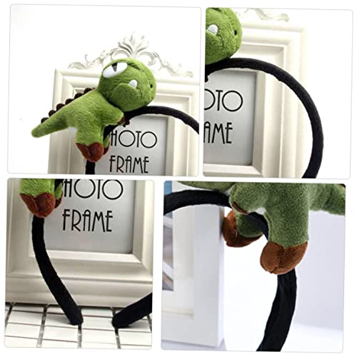 WEKADRIN Grünes Dinosaurier Stirnband für Frauen Atmungsaktiv Elastisch Hautfreundlich Einzigartiges Cartoon design Praktischer und Stylischer Haarreifen für Alltag und Sport von WEKADRIN