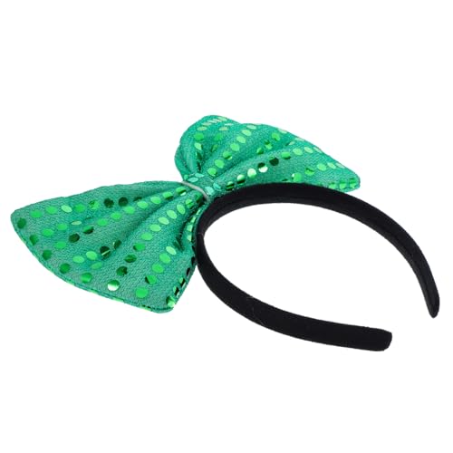 WEKADRIN Grünes Pailletten Haarreifen mit Großem Schleifen design Elegantes Modisches Stirnband für Frauen Glänzendes Leichtes Kopfschmuck accessoire für Party und Alltag von WEKADRIN