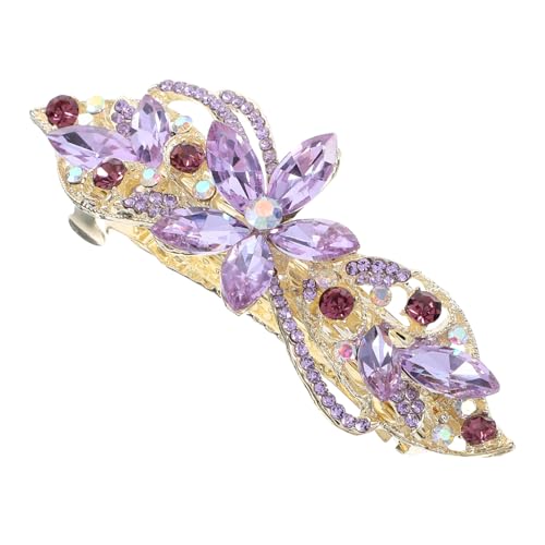 WEKADRIN Haarklammer mit Funkelnden Strasssteinen Haarclip für Frauen Zarter Blüten design Ponytail halter Rutschfest für Formelle Anlässe und Festlichen Haarschmuck von WEKADRIN