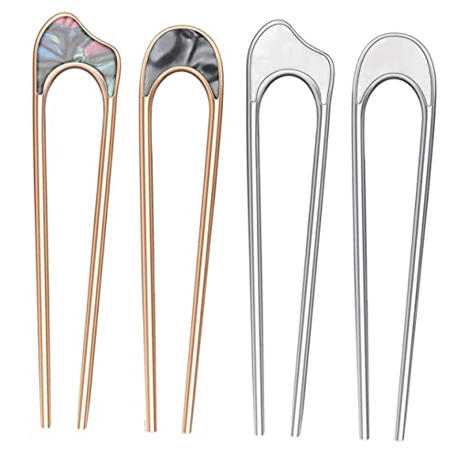WEKADRIN 4stücke U-förmige Haarnadeln Retro Haarnadeln Für Hochsteckfrisuren Elegantes Haaraccessoire Für Damen Und Mädchen Für Hochzeiten Partys Und Alltag von WEKADRIN
