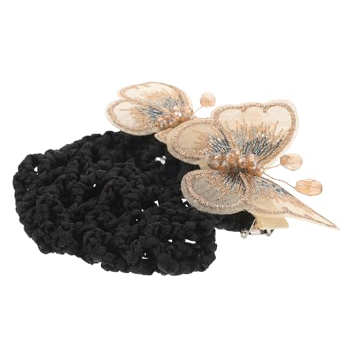 WEKADRIN Haarnetz mit Schmetterlingsdekor Elastisches Duttnetz für Damen Flexibles Haarknoten accessoire Geeignet für Verschiedene Frisuren Modischer Haarschmuck für Mädchen und Frauen von WEKADRIN