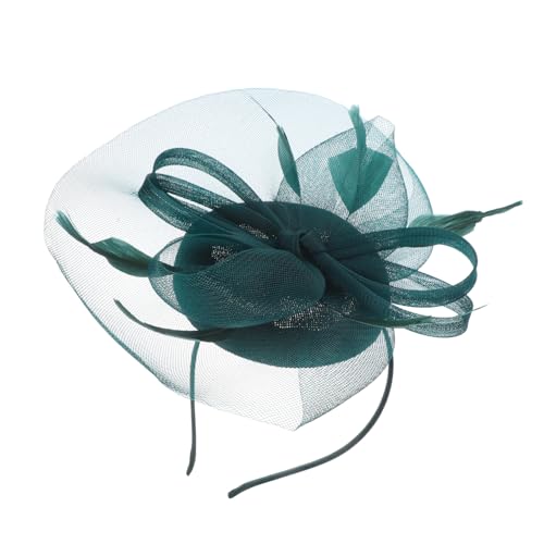 WEKADRIN Haarschmuck Für Damen Braut- Frauen Kostüm Kopfschmuck Für Die Teeparty Bands Fischerhüte Für Männer Rave Mode Stirnbänder Randbereich Kopfbedeckung Netz Kappe Gittergewebe Green von WEKADRIN