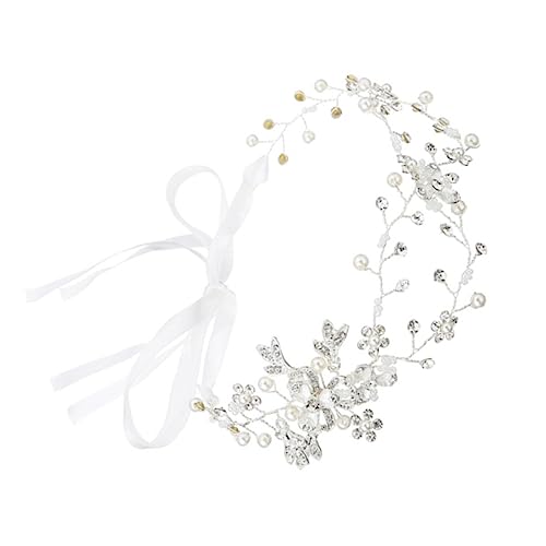 WEKADRIN Haarschmuck Stirnband aus Silberfarbenem Legierungs mit Funkelnden Strasssteinen Modisches Damen Kopfschmuck für Hochzeit Party Abendveranstaltung und Festliche Anlässe von WEKADRIN