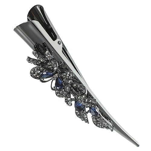WEKADRIN Haarspange mit Glitzernde Krokodilklemme für Damen Retro Haarklammer für Haarstyling Zubehör für Hochzeiten und Feste Metall Haarklammer mit Strass von WEKADRIN