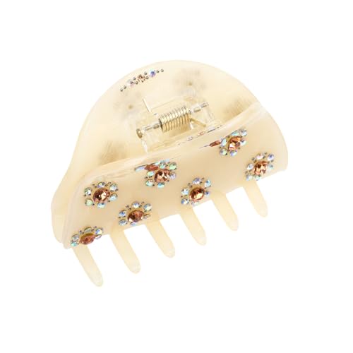 WEKADRIN Haarspange mit Strassbesatz Halbrunde Kralle aus Robustem Acryl Bequeme Klammer für Damen für Alltag Party und Hochzeitsfrisuren Rutschfester Haarschmuck für Dickes und Dünnes von WEKADRIN