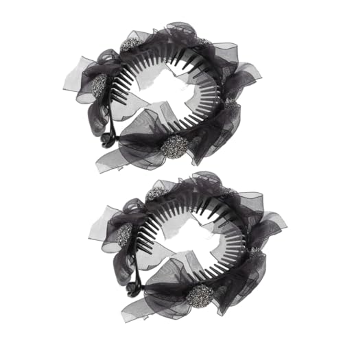 WEKADRIN Haarspangen Damen Mesh Stoff Haarclip mit Schleife für Dickes Haar Multifunktionaler Haarschmuck für Pferdeschwanz Zöpfe und Dutt Rutschfeste Haarklammer Netzstoff Haarschmuck von WEKADRIN