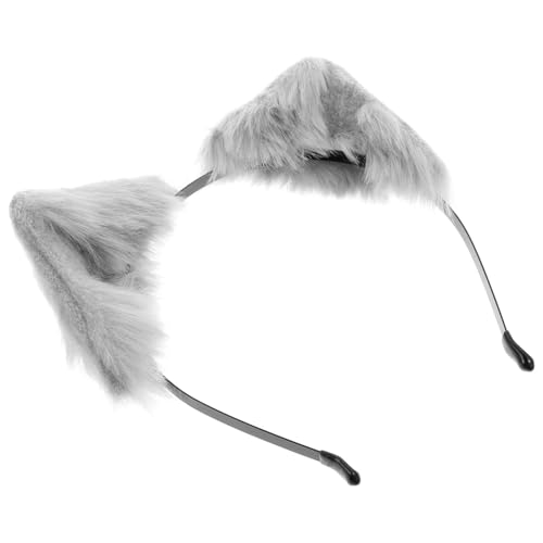 WEKADRIN Handgefertigtes Graues Katzenohren Haarband aus Weichem Plüsch Atmungsaktiv und Bequem für Cosplay Party Karneval und Festliche Anlässe für Erwachsene von WEKADRIN