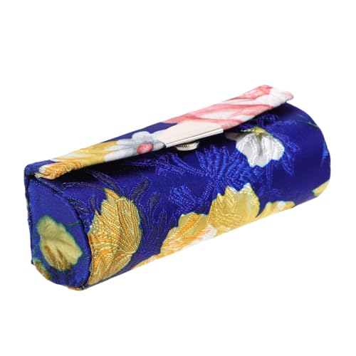 WEKADRIN Lippenstiftbox Aus Seide Mit Stickerei Tragbar Mit Integriertem Spiegel Für Damen Und Mädchen Als Aufbewahrungsbox Für Kosmetik Und Schmuck von WEKADRIN