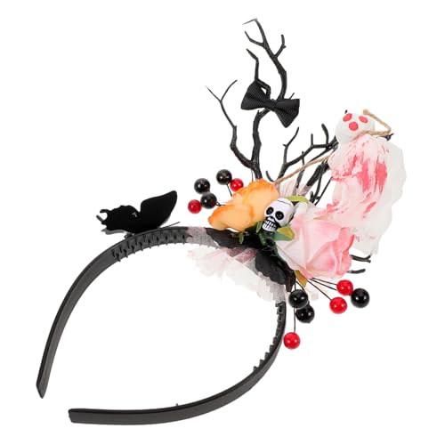 WEKADRIN Hirschgeweih-stirnband Mit Motiven Von Totenköpfen Und Spukgestalten Schwarze Plastik-stirnbänder Für Halloween-kostüme Cosplay-haarband Party-accessoire Festival-kopfstück von WEKADRIN