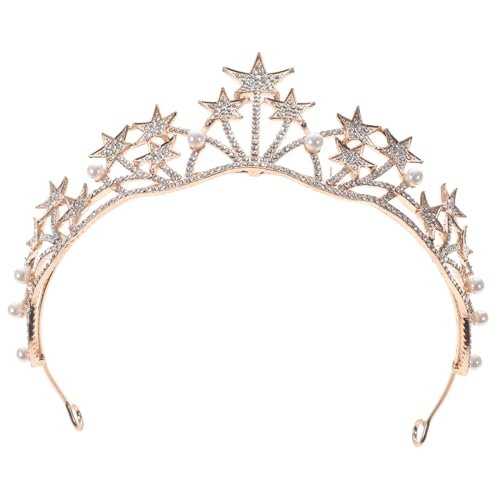 WEKADRIN Hochzeit Tiara mit Kristallbesatz Sternen Design Leichte Brautkrone für Damen Langlebiges Material Stilvolles Accessoire für Festliche Anlässe und Romantische Atmosphäre von WEKADRIN