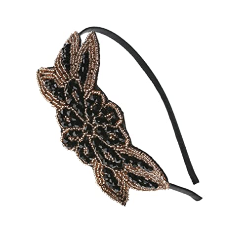 WEKADRIN Perlen Party-kopfschmuck Haarreif Vintage Kopfbedeckung Für Hochzeit Braut Performance Haarschmuck Mit Exquisiter Verarbeitung Und Festem Sitz Schwarz von WEKADRIN
