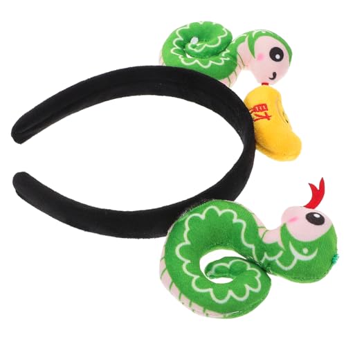 WEKADRIN Karton-haarreif Für Frauen Lustiges Cartoon-schlangen-stirnband Für Feste Weiches Und Bequemes Material Für Geburtstagsfeiern Kostümpartys Chinesische Neujahr Grünes Design von WEKADRIN