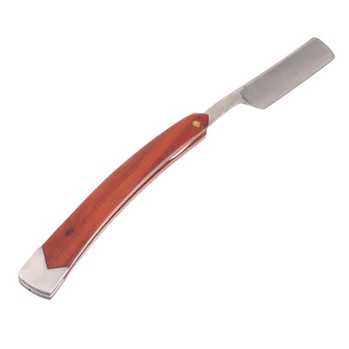 WEKADRIN Klassischer Handgeführter Rasiermesser mit Holzgriff Faltbares Design für Sichere Rasur Langlebiges Material Leicht Tragbar für Herren Bartpflege und Friseursalons von WEKADRIN