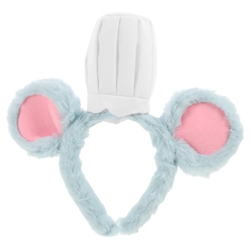 WEKADRIN Köstlicher Chef Maus Stirnband mit Realistischen Ohren Haarreifen für Damen und Herren Cosplay Geburtstag Party Zubehör von WEKADRIN