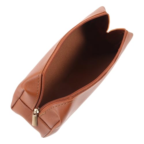 WEKADRIN Kompakte Kosmetiktasche Leder Klein Schminkpinselhalter Reise Make Up Pinsel Organizer Multifunktional Stiftetui für Damen und Herren Alltag und Outdoor von WEKADRIN