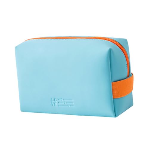 WEKADRIN Kosmetiktasche Damen Mini Schminktasche PU Leder Tragbare Makeup Bag mit Spiegel Leicht und Großes Fassungsvermögen Für Reise und Alltag von WEKADRIN