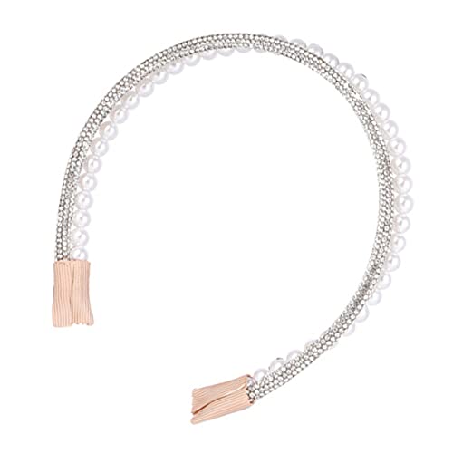 WEKADRIN Kopfschmuck mit Strass und Kunstperlen Verstellbares Stirnband für Damen Haarschmuck Accessoire für Hochzeiten und Besondere Anlässe Dekoratives Haarband aus Legierung von WEKADRIN