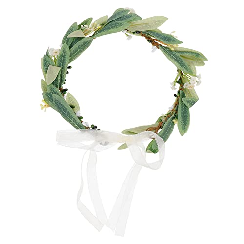 WEKADRIN Leichter Olivenblatt Haarkranz Natürlich Wirkender Blumenkranz für Braut Party Hochzeit und Fotoshooting Bequemes Stilvolles Haarschmuck Accessoire von WEKADRIN
