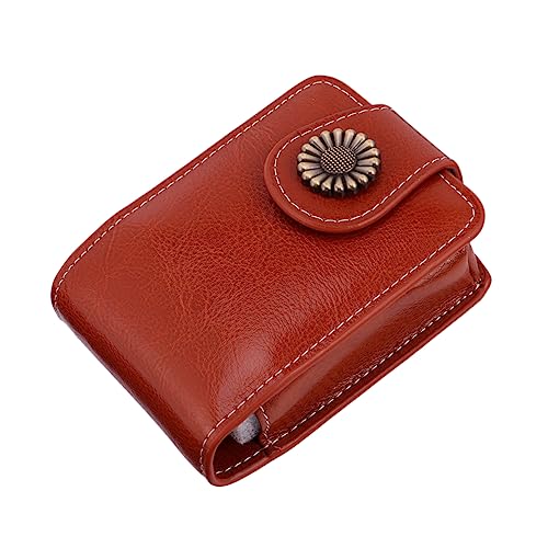 WEKADRIN Lippenstift Etui aus PU Leder mit Integriertem Spiegel Tragbare Make Up Tasche in Weinrot Langlebig und Kompakt für Unterwegs Praktischer Lippenstift Organizer für Damen von WEKADRIN