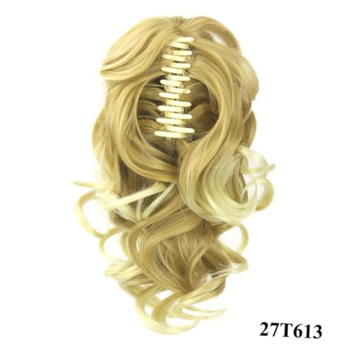 WEKADRIN Lockiger Synthetischer Pferdeschwanz Haarteil mit Kralle Clip Farbverlauf Bequem zu Befestigen Passend für Frauen und Mädchen Natürliches Haargefühl Vielseitig Stylbar von WEKADRIN