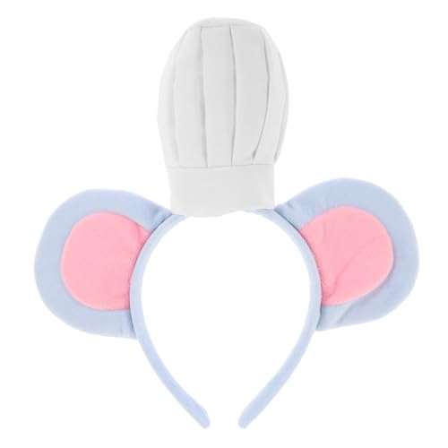 WEKADRIN Lustiges Mäuseohren Haarreif Chef Kostüm Zubehör Weiches Hellblaues Tier Stirnband für Damen Herren Realistische Ohren für Geburtstag Karneval Cosplay und Partyveranstaltungen von WEKADRIN