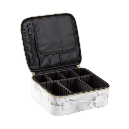 WEKADRIN Make up Tasche Damen Marmoroptik Großes Fassungsvermögen Tragbar Kompakt Kosmetiktasche Mit Henkel Für Reisen Outdoor Kosmetik Organizer von WEKADRIN