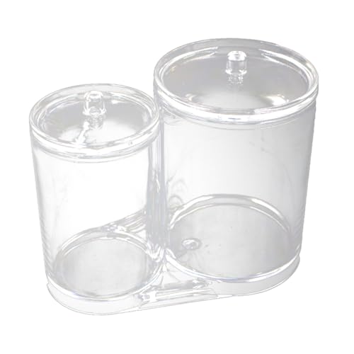 WEKADRIN Makeup Organizer Box Transparent Acryl mit Deckel Doppelkammer Aufbewahrungsbox für Wattestäbchen und Kosmetikpads Langlebig Leicht zu Reinigen Kompakt für Reise und Alltag Großer von WEKADRIN