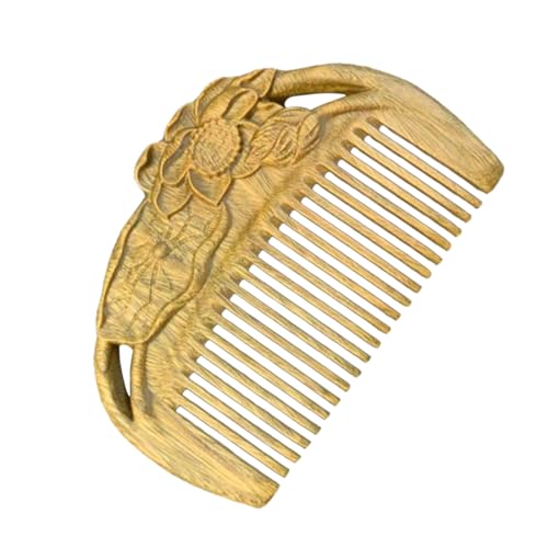 WEKADRIN Massagekamm Aus Sandelholz Für Kopfhaut Antistatischer Haarkamm Für Frauen Lotus-massagekamm Zur Verbesserung Der Durchblutung Und Haarpflege von WEKADRIN