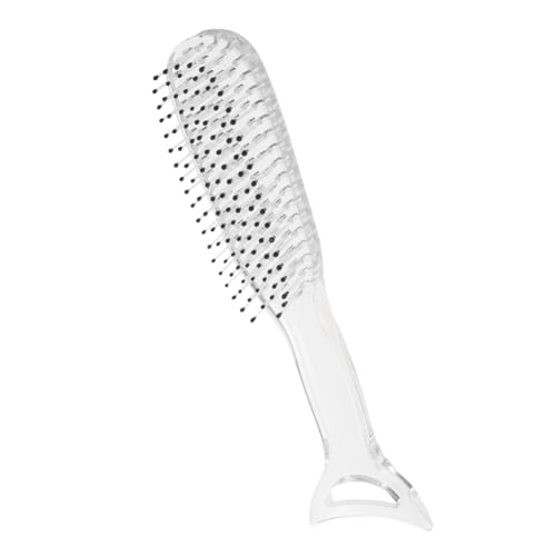 WEKADRIN Mermaid Massage Paddle Hair Brush Transparent Nylon Bristles Static Scalp Scraping Comb Dual Use Styling Tool für Frauen und Mädchen WEKADRIN Mermaid Massage Paddle Hair Brush Transparent Nylon Bristles Static Scalp Scraping Comb Dual Use Styling Tool für Frauen und Mädchen von WEKADRIN