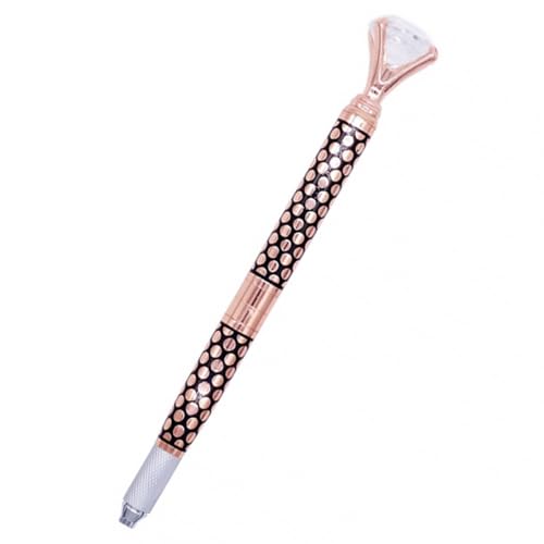 WEKADRIN Microblading Augenbrauenstift mit Doppelseitigem Langlebiger Makeup Pen Tragbar Präzise Härchenzeichnung Rosa Gold Geeignet für Professionelle Augenbrauenmodellierung von WEKADRIN